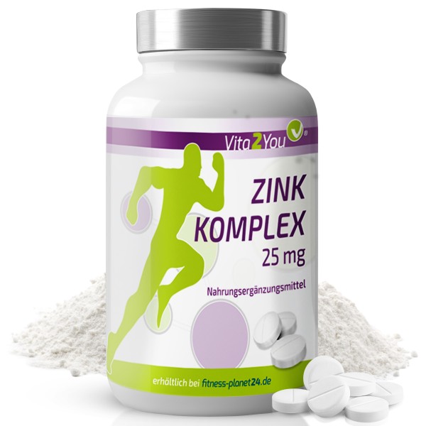 Vita2You Zink Komplex 25mg - 365 Tabletten - Zinc - 3 Zinkformen - Chelat - Zitrat - Gluconat